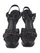 Saint Laurent Leather Studded Accents T-Strap Sandals