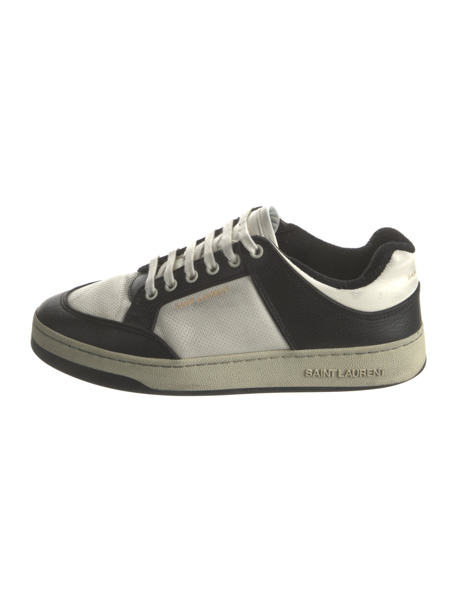 Saint Laurent Leather Colorblock Pattern Sneakers