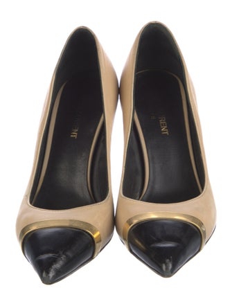 Saint Laurent Leather Colorblock Pattern Pumps
