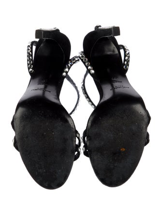 Saint Laurent Satin Crystal Embellishments Sandals