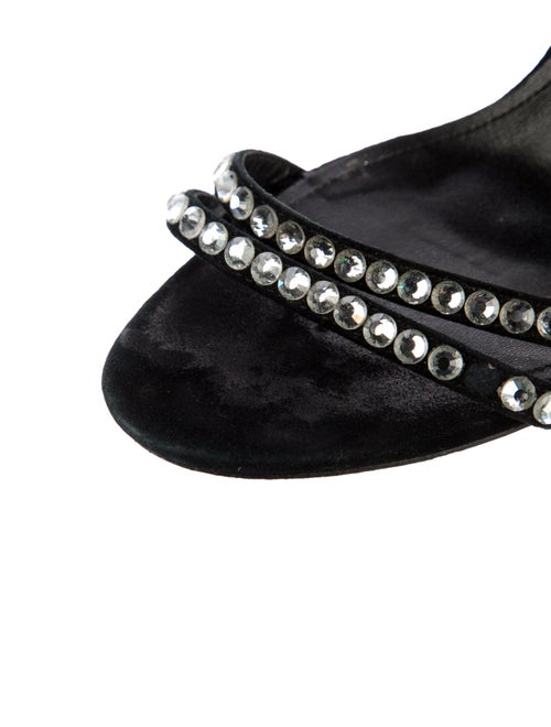 Saint Laurent Satin Crystal Embellishments Sandals