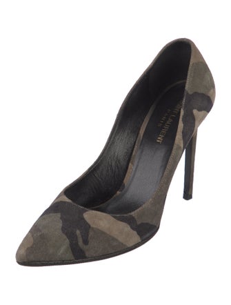 Saint Laurent Suede Printed Pumps