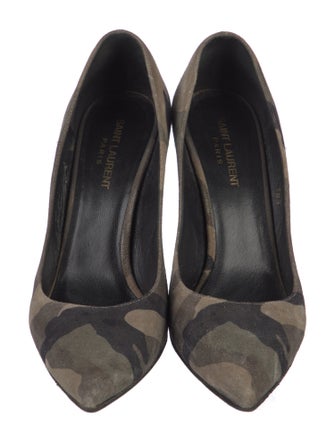 Saint Laurent Suede Printed Pumps
