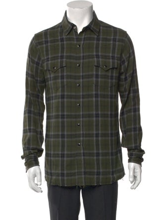 Saint Laurent 2018 Plaid Print Western Shirt