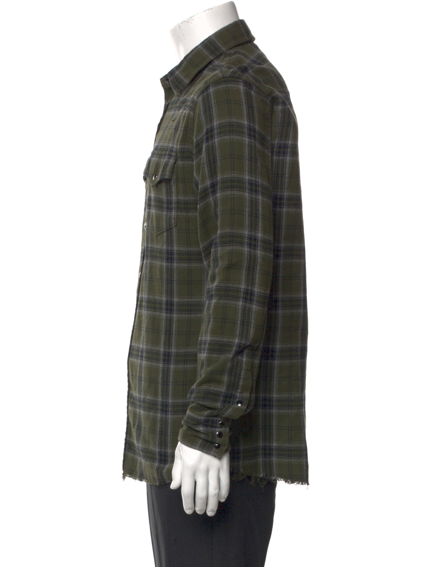 Saint Laurent 2018 Plaid Print Western Shirt