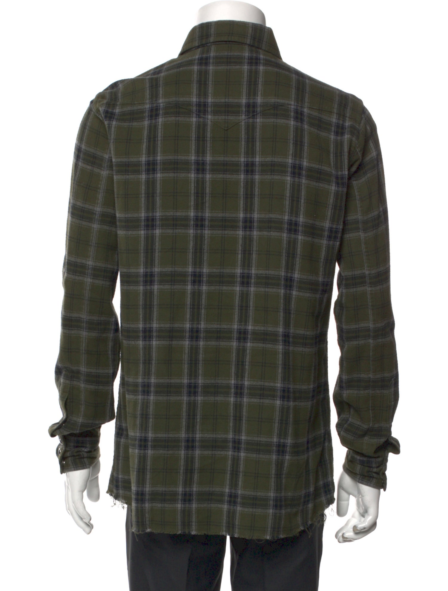 Saint Laurent 2018 Plaid Print Western Shirt