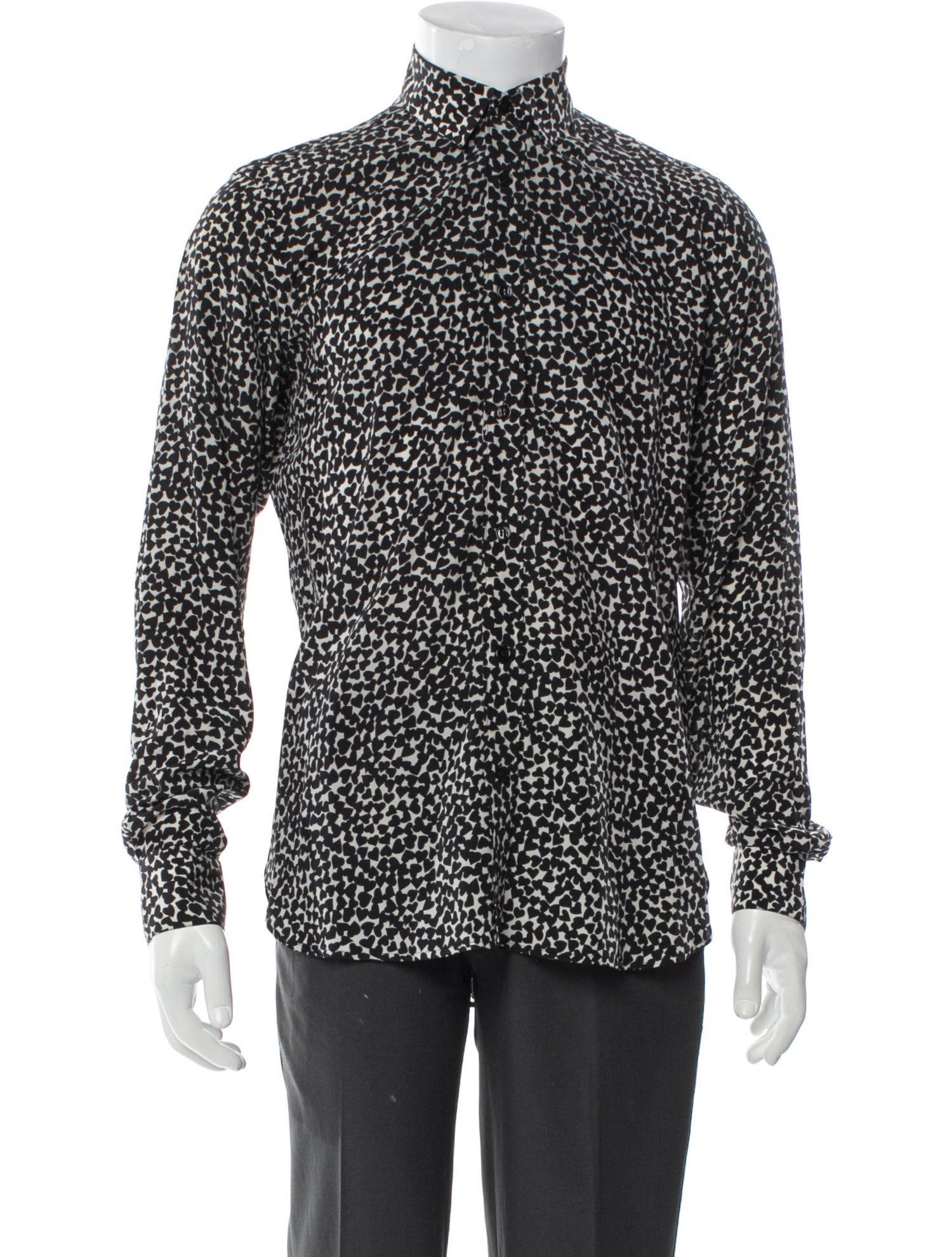 Saint Laurent Heart Printed Dress Shirt