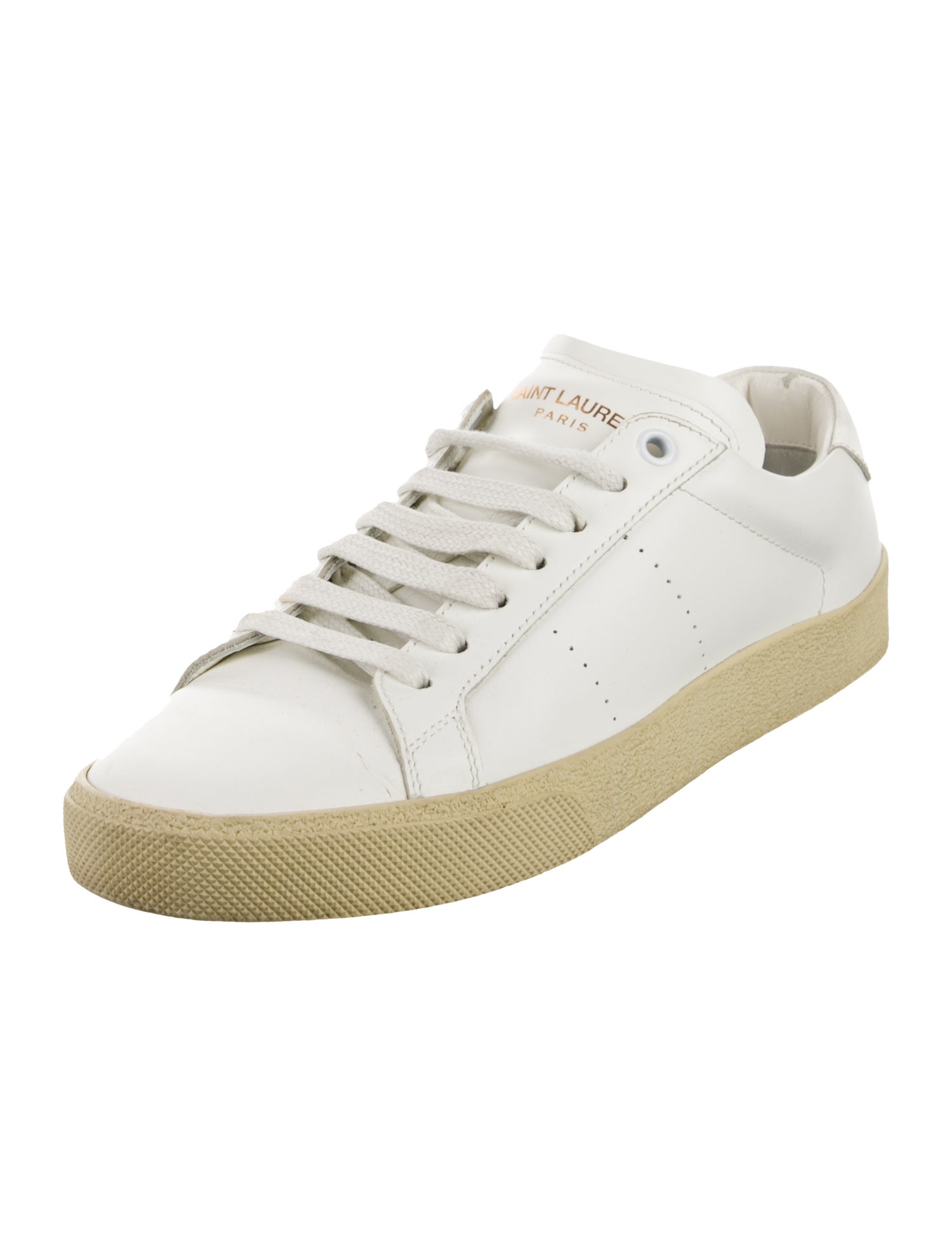 Saint Laurent Leather Colorblock Pattern Sneakers