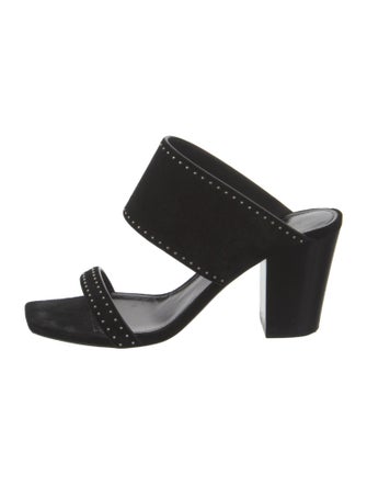 Saint Laurent Suede Studded Accents Slides