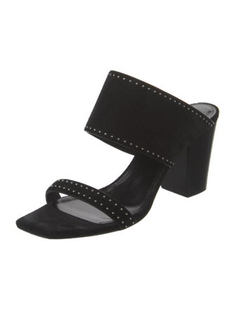 Saint Laurent Suede Studded Accents Slides