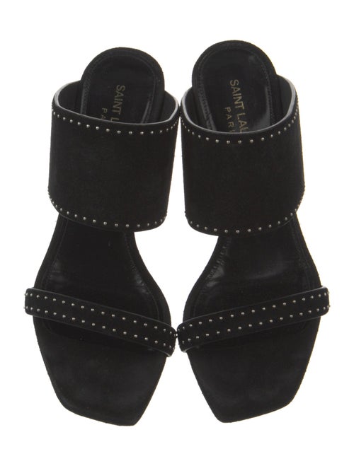Saint Laurent Suede Studded Accents Slides