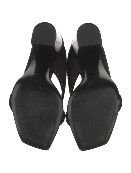 Saint Laurent Suede Studded Accents Slides