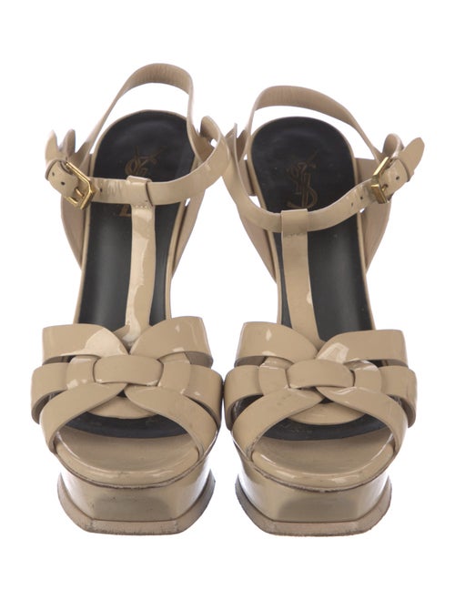 Saint Laurent Patent Leather T-Strap Sandals