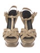 Saint Laurent Patent Leather T-Strap Sandals