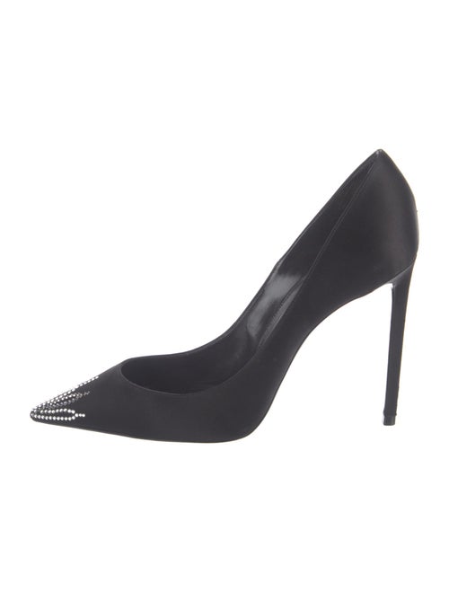 Saint Laurent Satin Crystal Embellishments Pumps