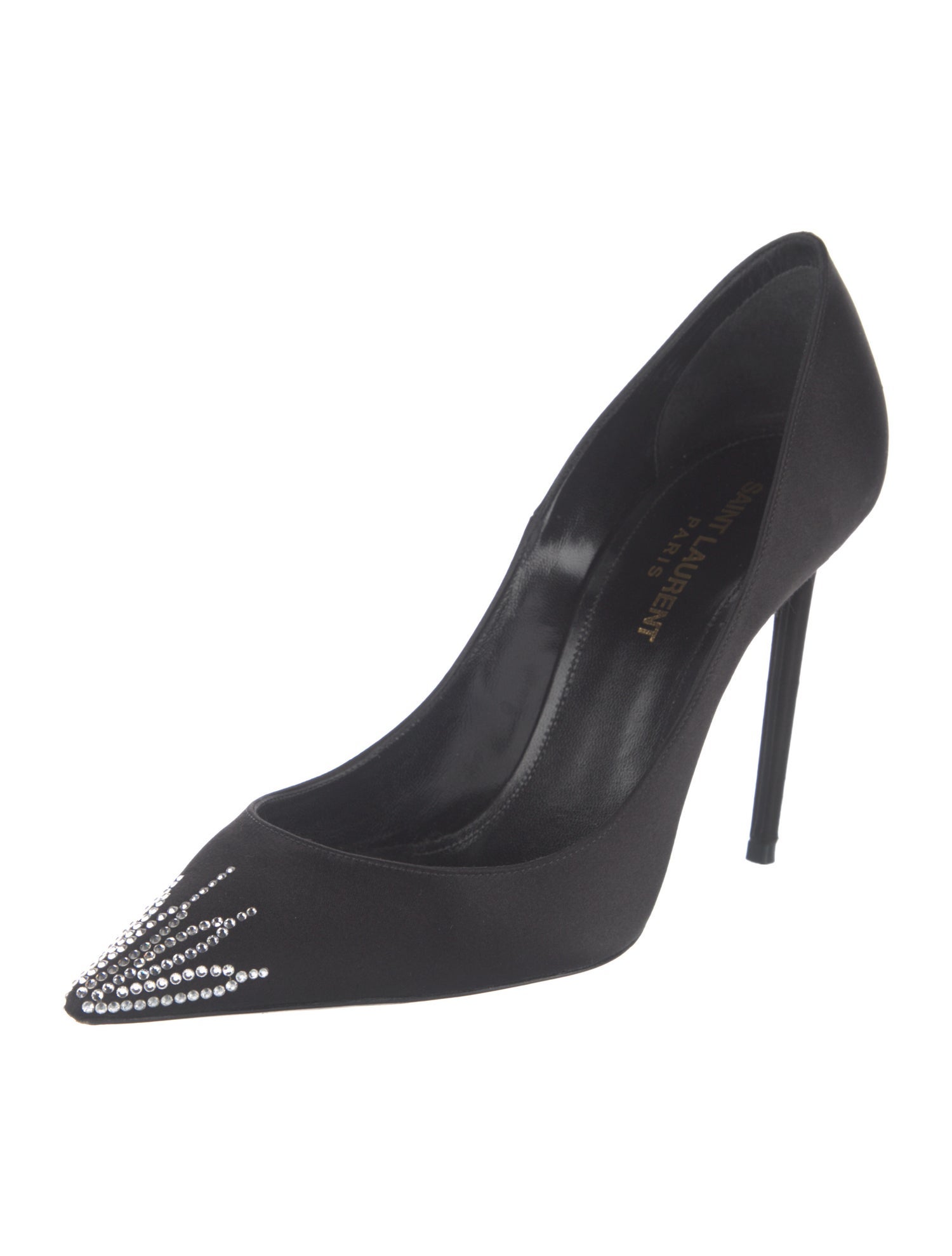 Saint Laurent Satin Crystal Embellishments Pumps