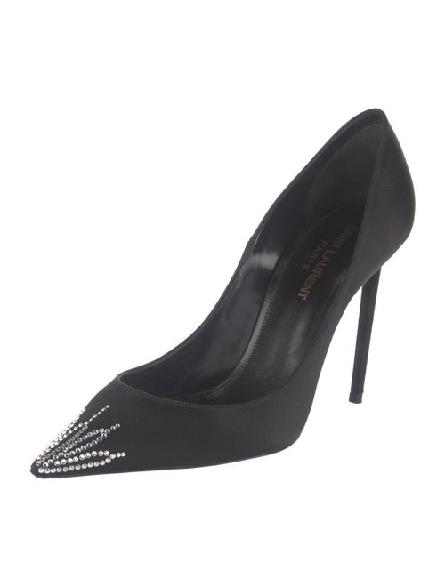Saint Laurent Satin Crystal Embellishments Pumps