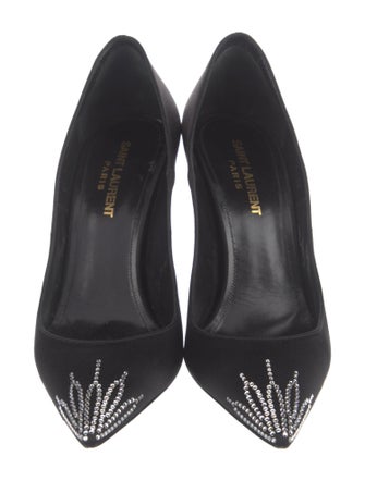 Saint Laurent Satin Crystal Embellishments Pumps