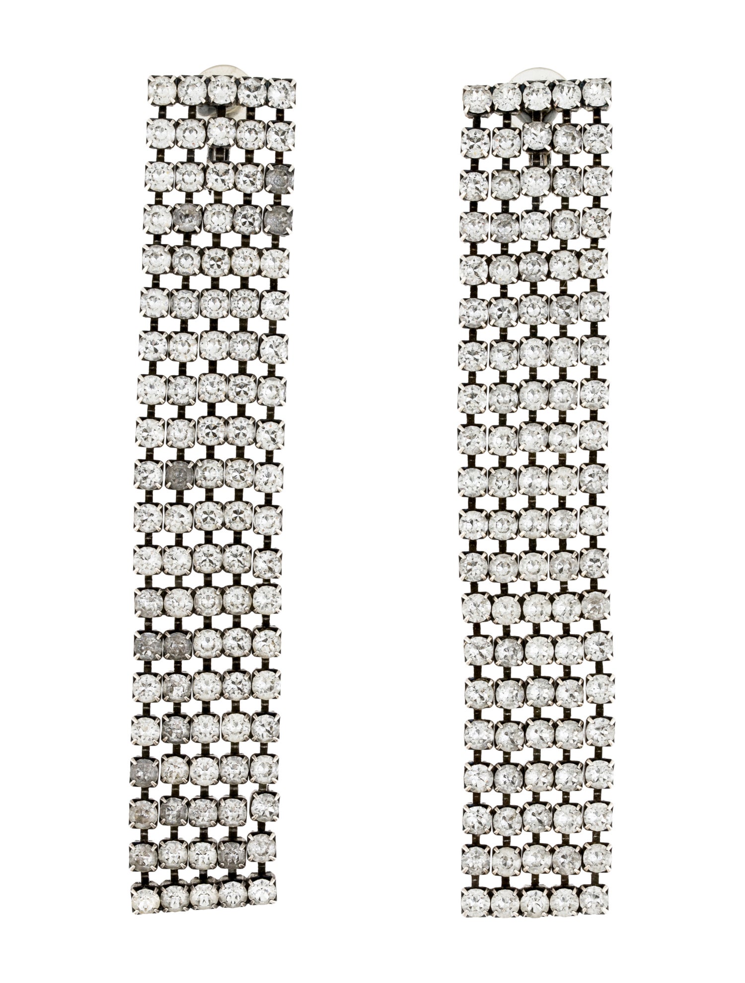 Saint Laurent Crystal Drop Clip-On Earrings