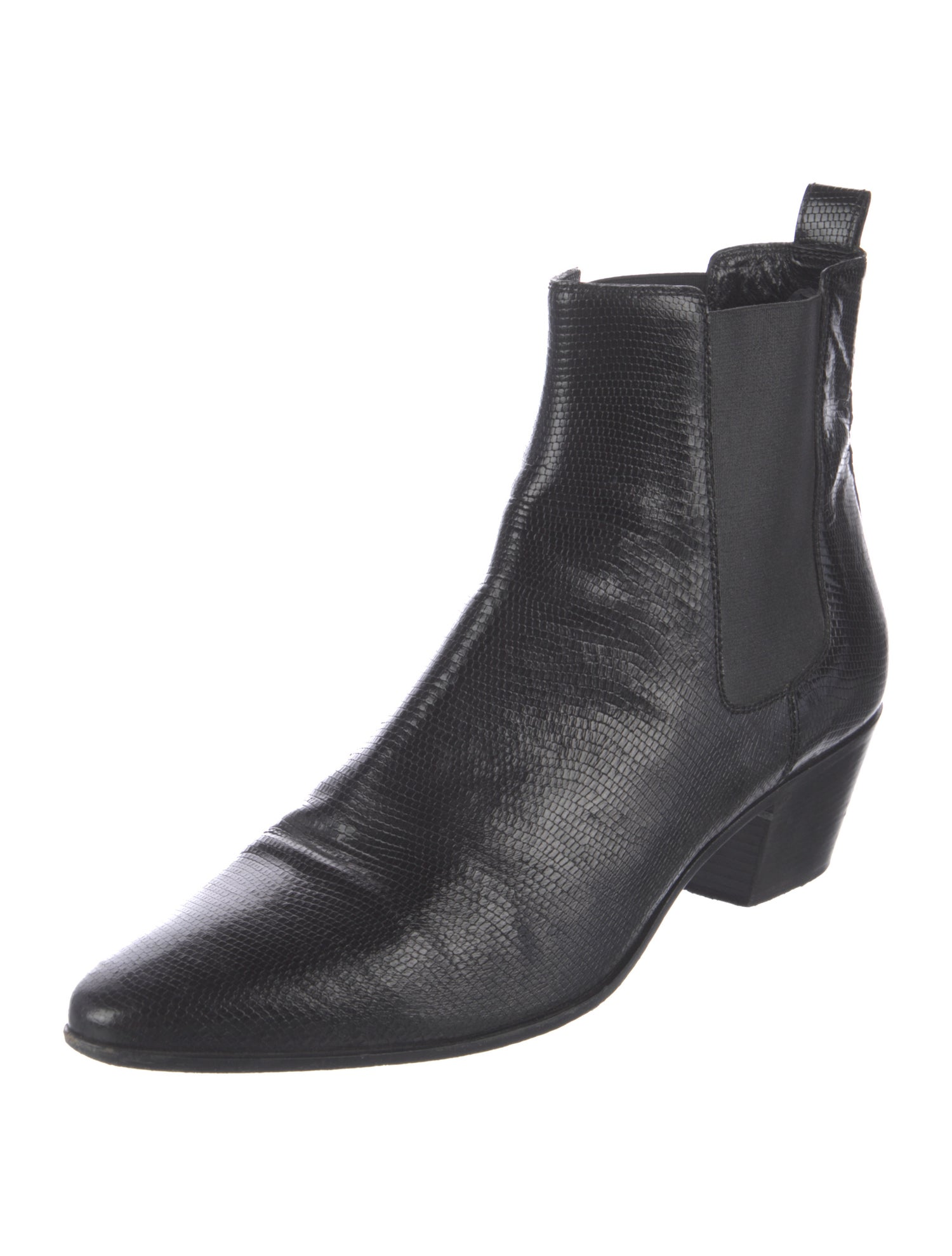 Saint Laurent Embossed Leather Chelsea Boots