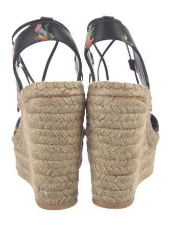 Saint Laurent Leather Floral Print Espadrilles