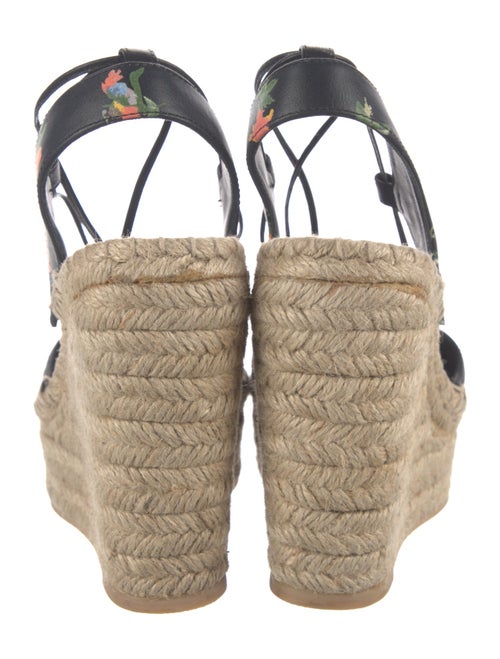 Saint Laurent Leather Floral Print Espadrilles