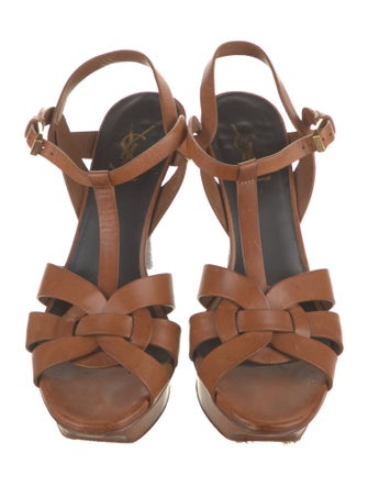 Saint Laurent Leather T-Strap Sandals