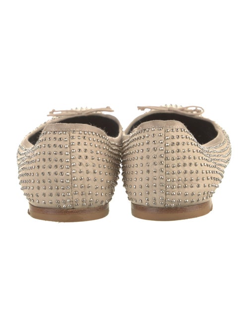 Saint Laurent Leather Bow Accents Ballet Flats