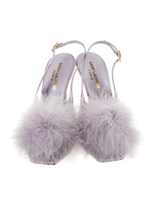 Saint Laurent Satin Crystal Embellishments Slingback Sandals