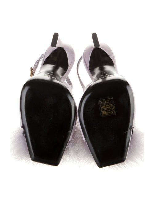 Saint Laurent Satin Crystal Embellishments Slingback Sandals
