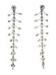 Saint Laurent Crystal Fish Bone Drop Clip-On Earrings