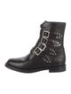 Saint Laurent Leather Studded Accents Combat Boots
