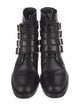 Saint Laurent Leather Studded Accents Combat Boots