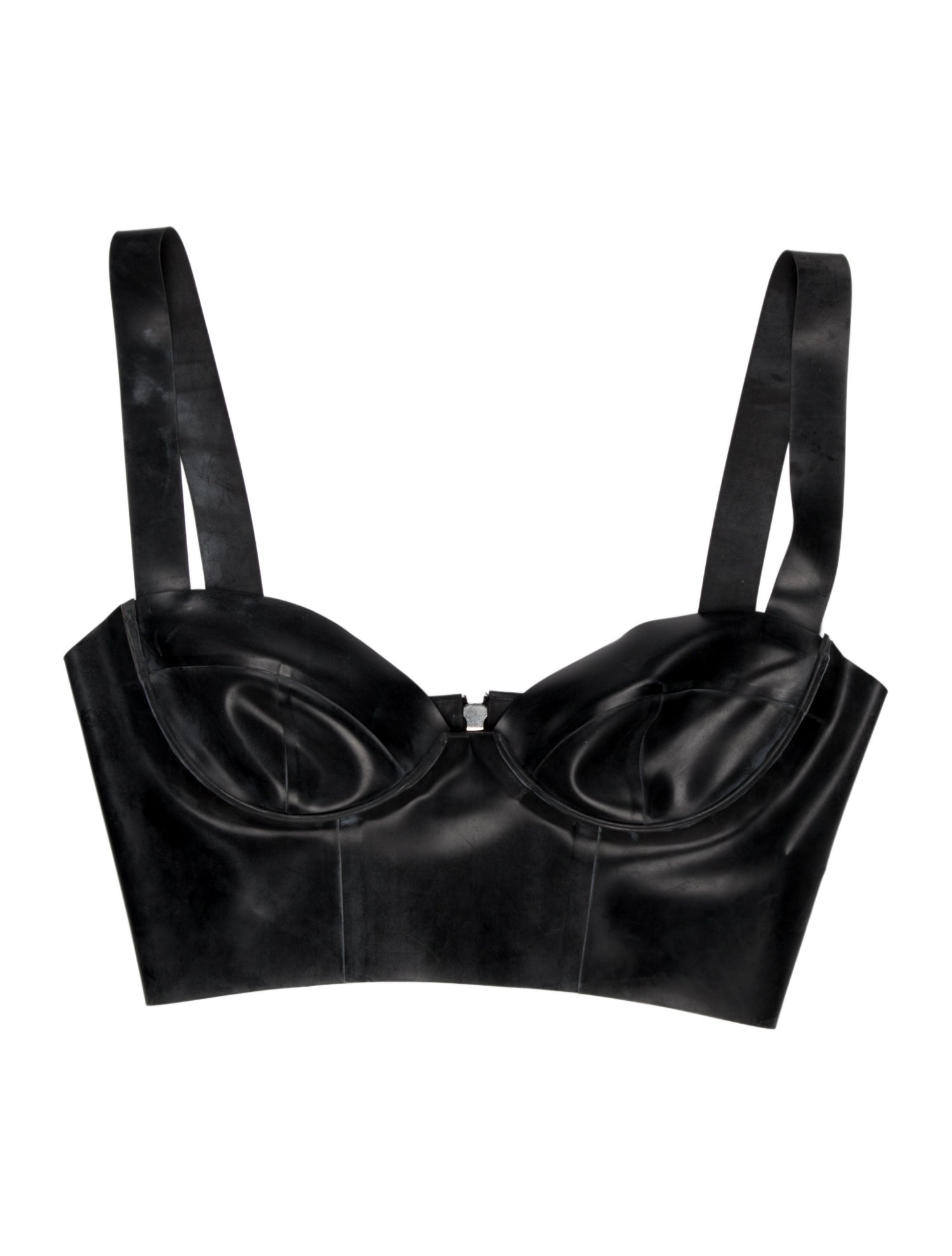 Saint Laurent Latex Square Neckline Crop Top