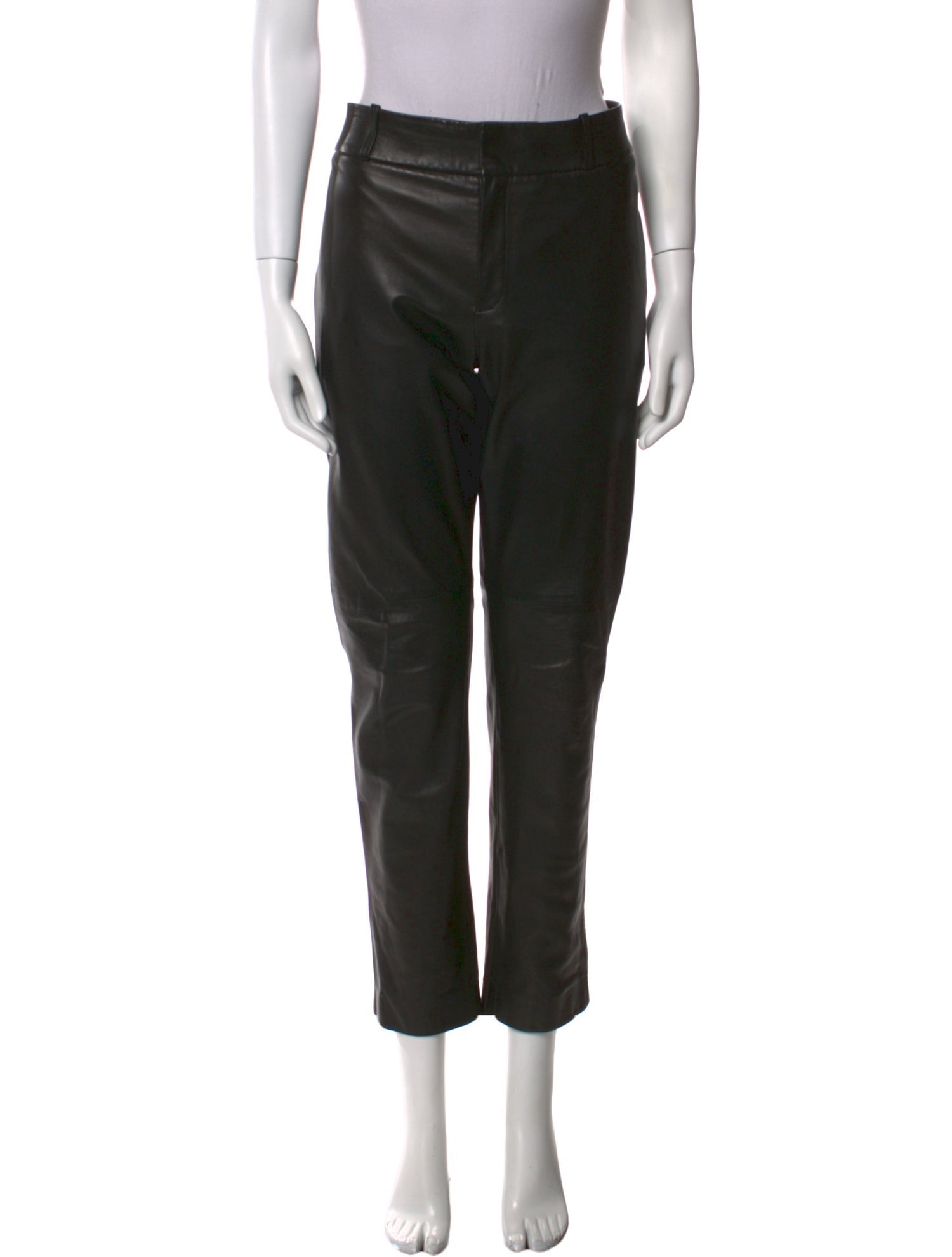 Saint Laurent Leather Straight Leg Pants