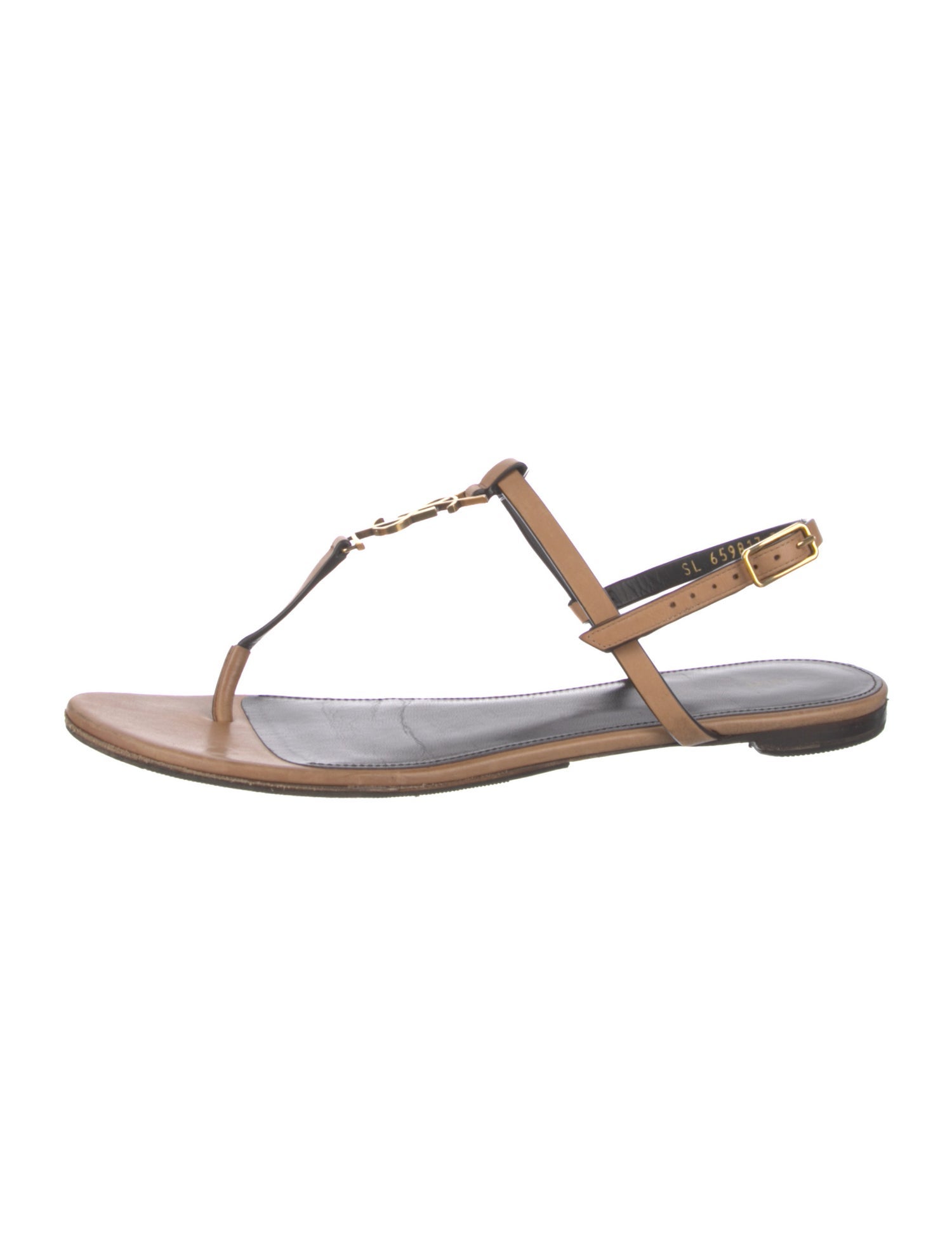 Saint Laurent Leather T-Strap Sandals