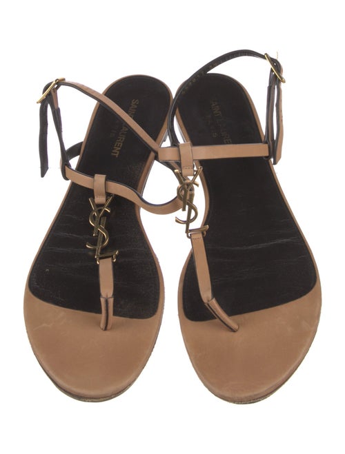 Saint Laurent Leather T-Strap Sandals