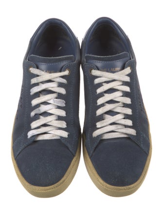 Saint Laurent Suede Distressed Accents Sneakers