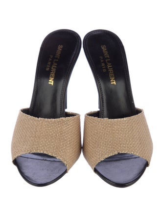 Saint Laurent Raffia Slides