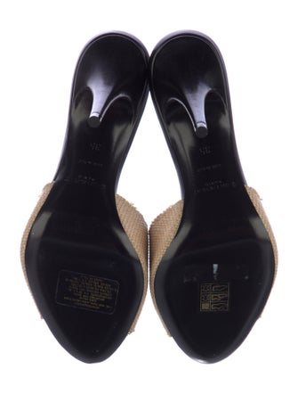 Saint Laurent Raffia Slides