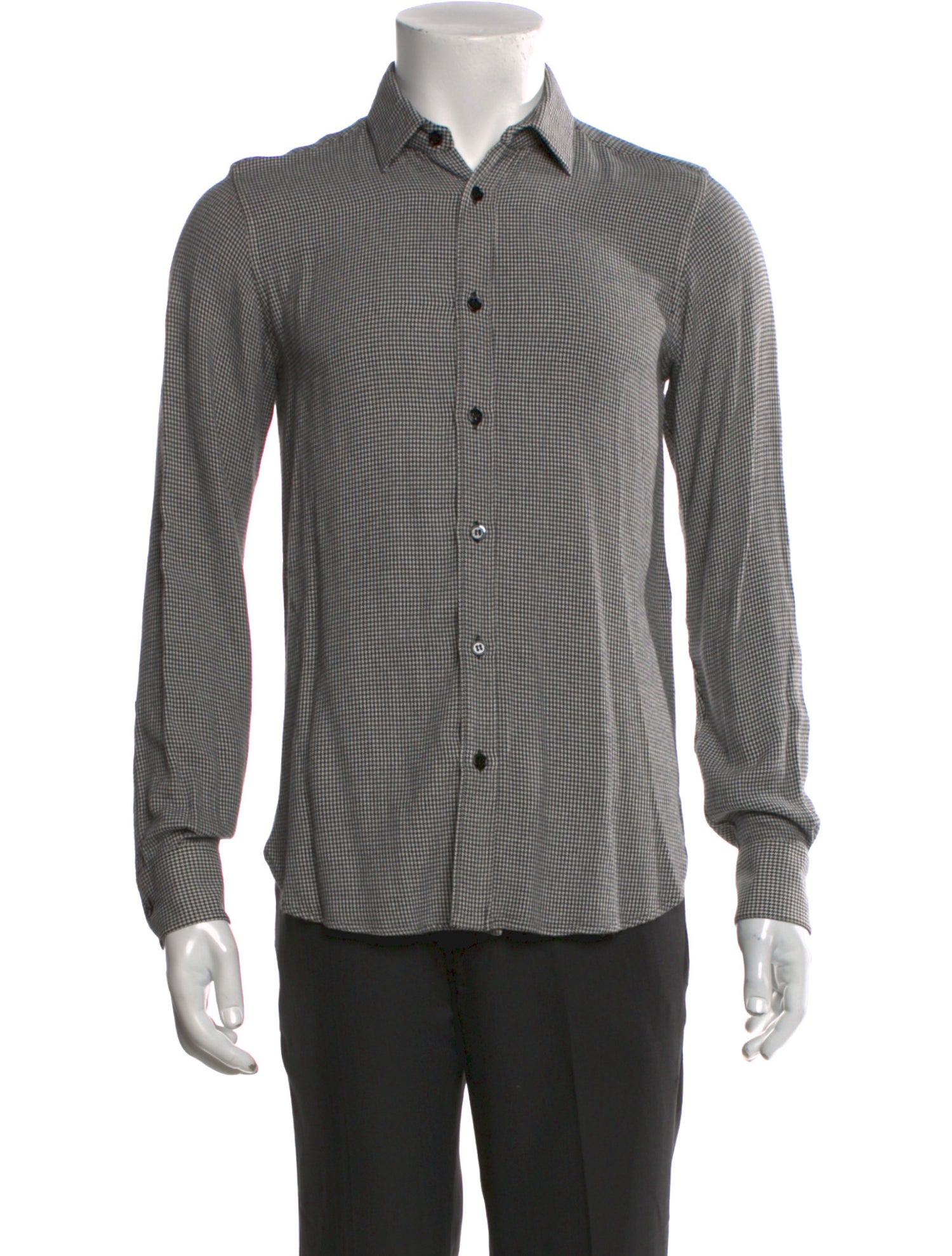 Saint Laurent 2014 Plaid Print Dress Shirt