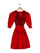 Yves Saint Laurent Sequin Red Long Sleeve Dress