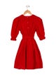 Yves Saint Laurent Sequin Red Long Sleeve Dress