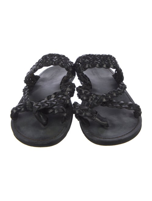 Saint Laurent Leather Braided Accents Slides