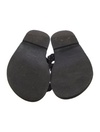 Saint Laurent Leather Braided Accents Slides