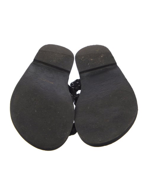 Saint Laurent Leather Braided Accents Slides
