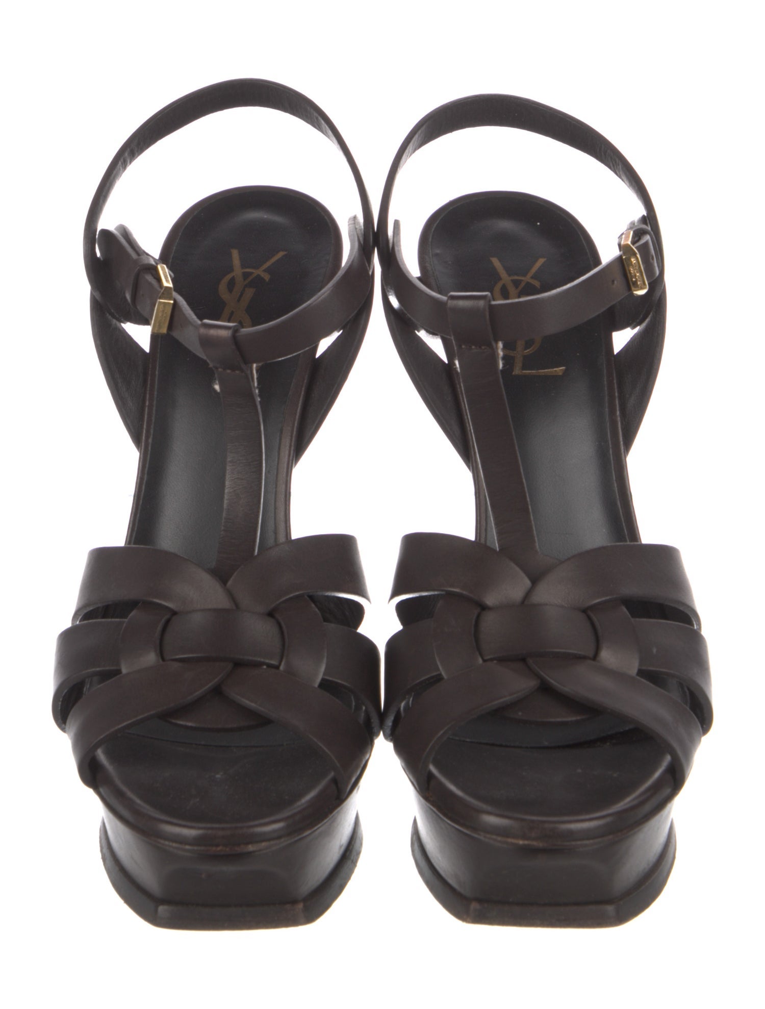 Saint Laurent Leather T-Strap Sandals