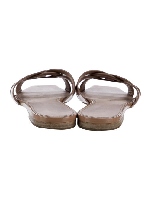 Saint Laurent Patent Leather Leather Trim Embellishment Slides