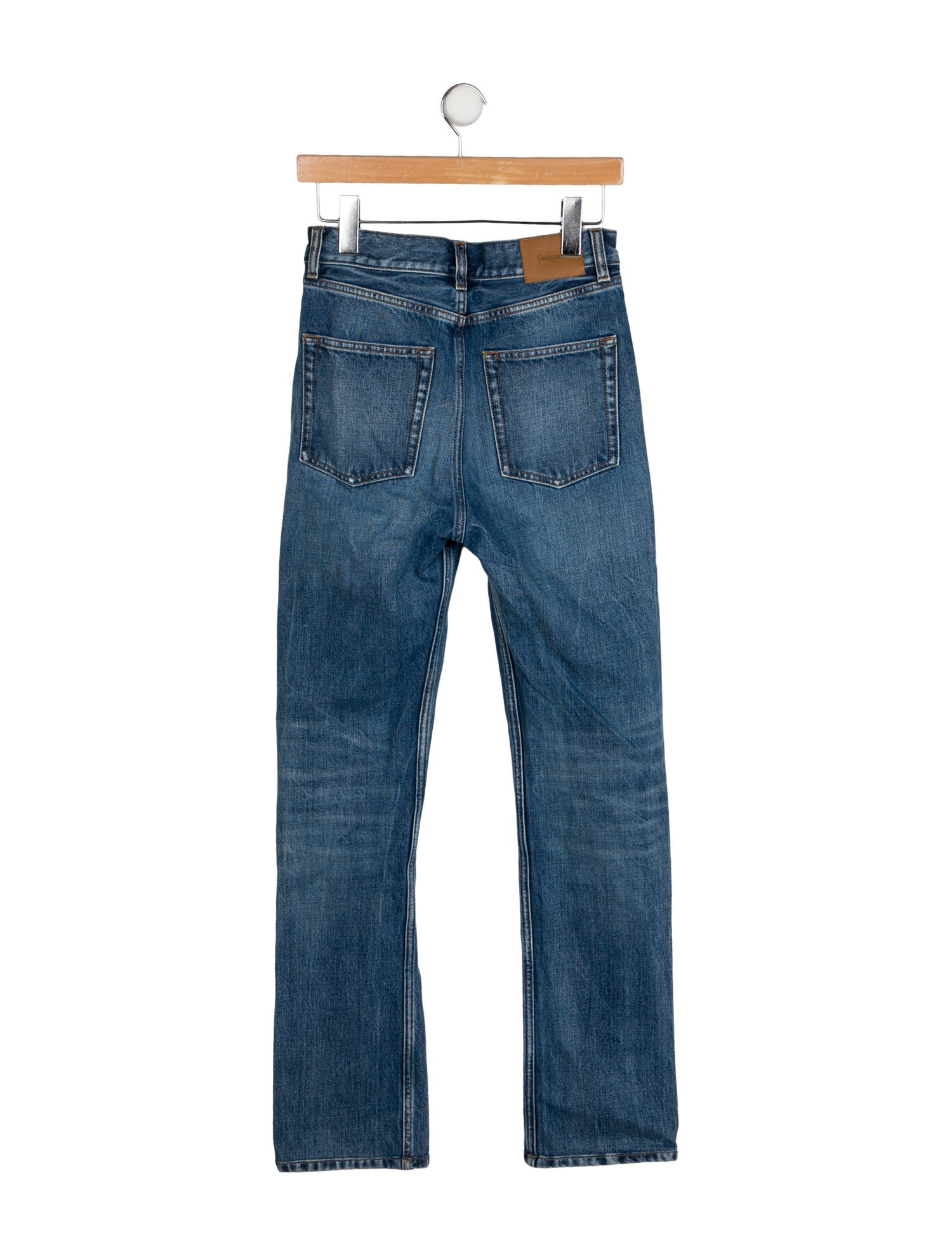 Saint Laurent High-Rise Straight Leg Jeans