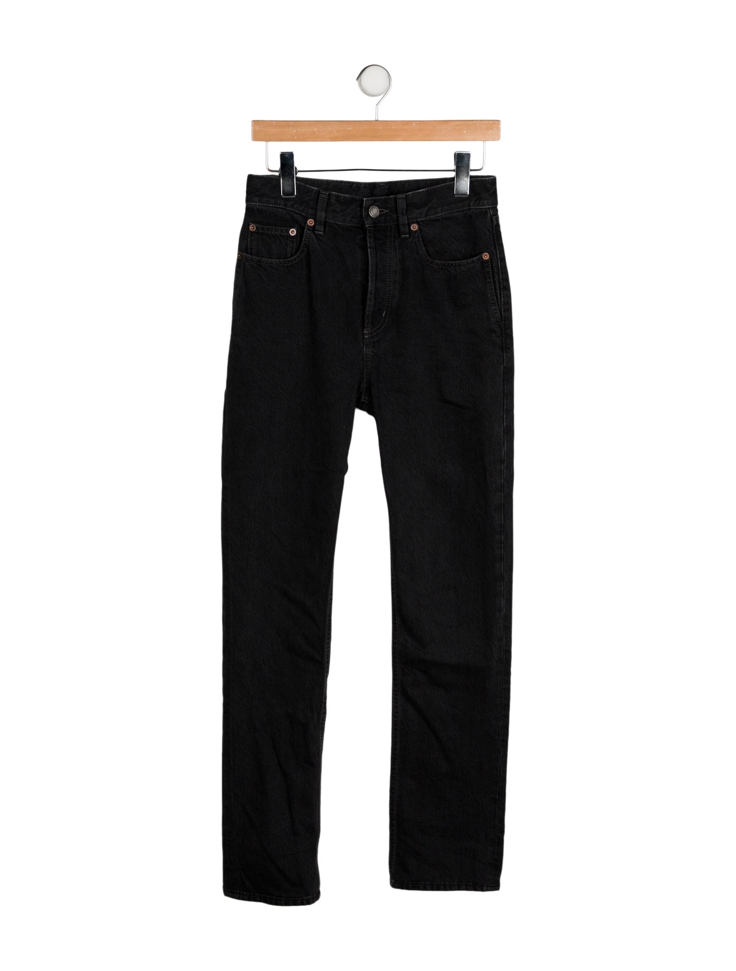 Saint Laurent High-Rise Straight Leg Jeans